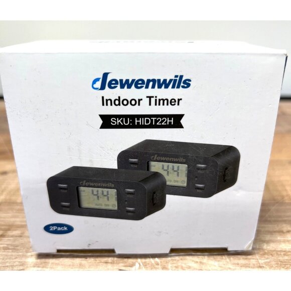 DeWenwils 2-Pack Digital Indoor Timer HIDT22H With On/Off Settings & Battery Bac - Picture 1 of 9